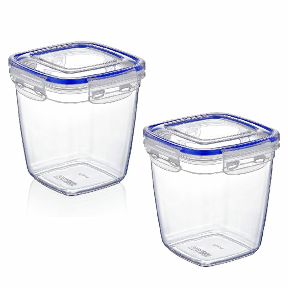 2 Recipientes herméticos de vidrio bote de almacenamiento de alimentos de  15oz