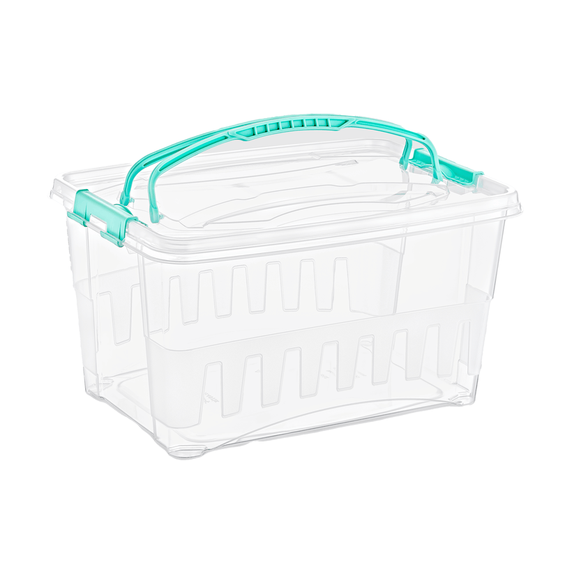 Caja de plastico transparente de almacenamiento con tapa nº 2 con
