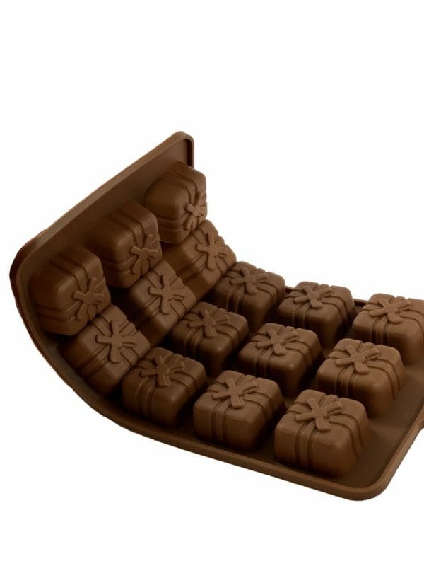 Molde de Silicón Regalos con Moño de Chocolate 15 Cavidades