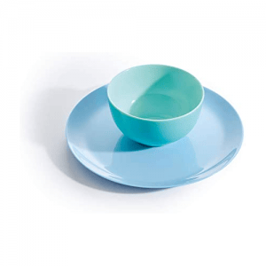 Juego de 6 Tazones de Vidrio Opal Frances Azul turquesa