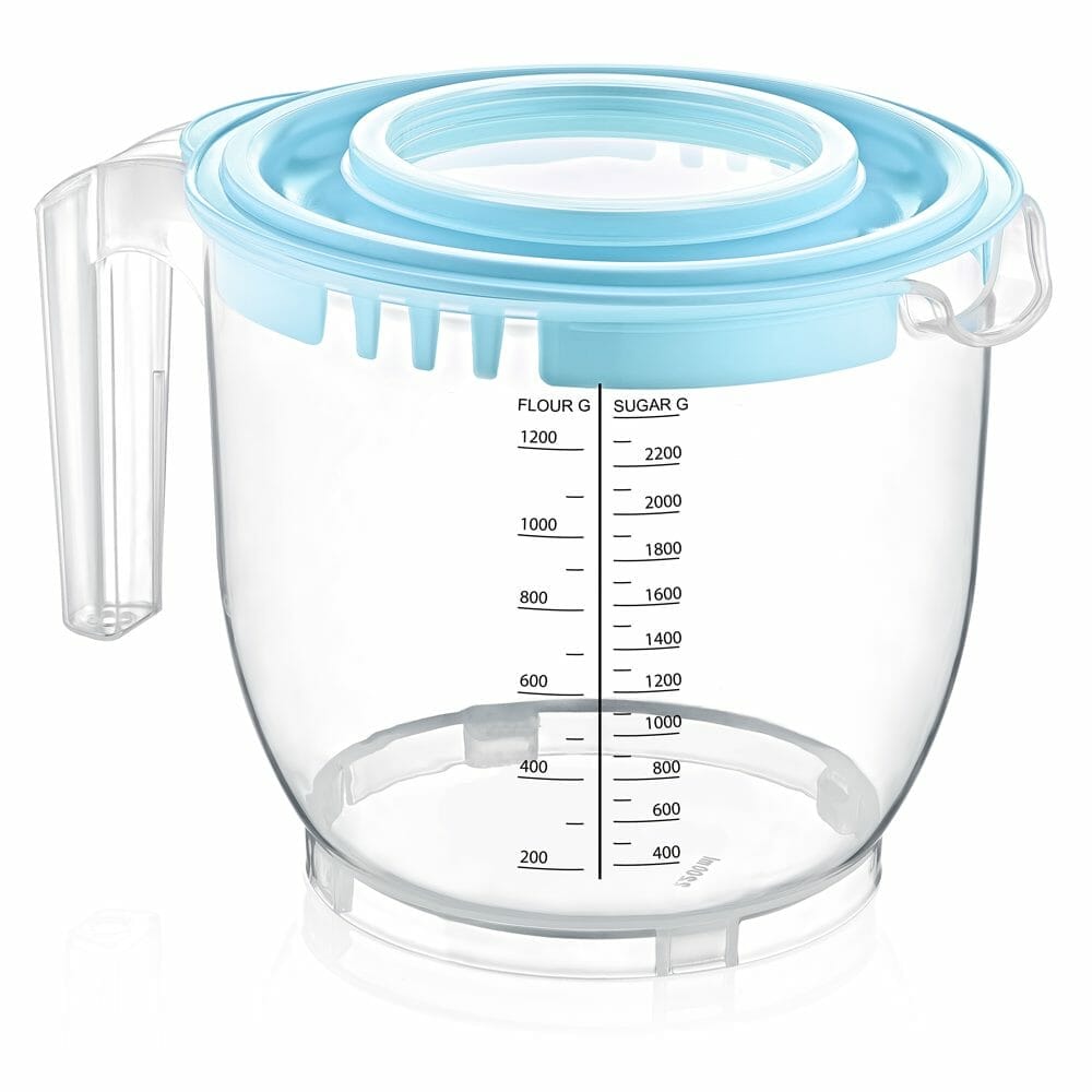 Taza medidora de plástico multiusos, vaso medidor de resistencia al calor  con báscula, suministros de cocina