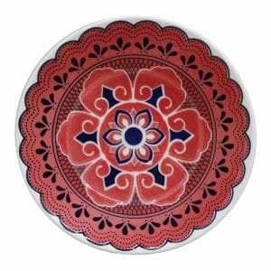 Tazón Pozolero De Cerámica 18 Cm Decorado Mandala Vermelha - Pack 12 Pzs