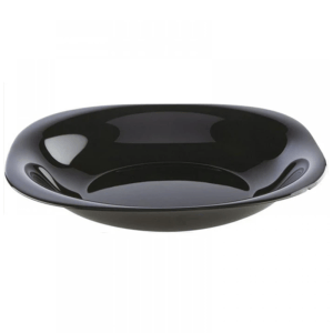 L9818 1 300x300 - Plato Hondo Vidrio Opal Carine Negro 21 Cm