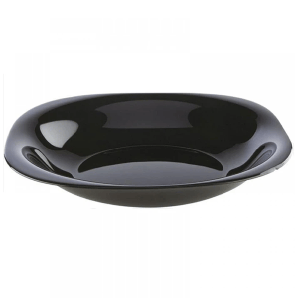 Plato Hondo Vidrio Opal Carine Negro 21 Cm