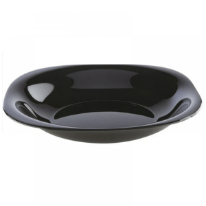 Plato Hondo Vidrio Opal Carine Negro 21 Cm