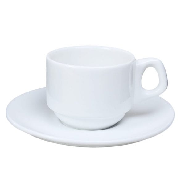 Terno taza y plato de porcelana para café
