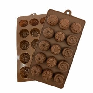 Molde Para Chocolate Flores Silicon Reposteria - 2 Pzs