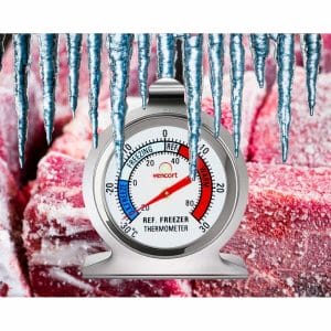 1123009 4 - Termometro De Congelador De Cocina De Acero Inox -30 A 30c.