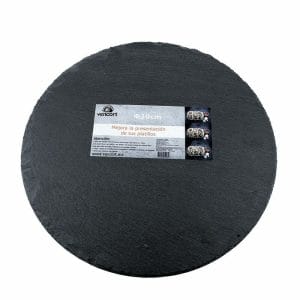Platos Para Comida Piedra Pizarra Redondo Grande 30cm - 6 Pzas