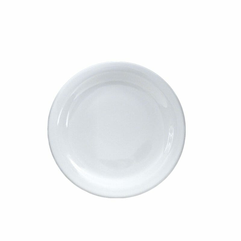 Platos Postre 20 Cm De Porcelana Blanca Para Restaurante - 12 Pzas