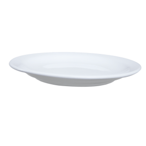 Platos Trinche 27 Cm De Porcelana Blanca Para Restaurante - 12 Pzas