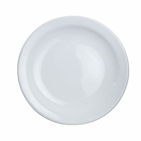 Platos Redondos 23 Cm Porcelana Blanca Para Restaurante - 12 Pzas