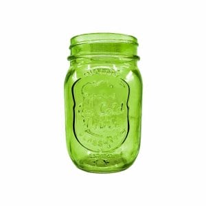 Vaso Mason Jar Con Tapa Y Popote 470 Ml Verde