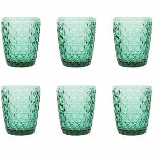 Juego 6 Vasos De Vidrio color Verde de 300ml