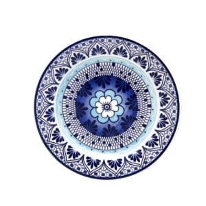 AE16 5207 1 300x300 - Plato Postre De Cerámica Flor Azul