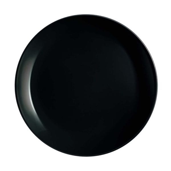 Plato Trinche Vidrio Opal Diwali 25 Cm Negro Luminarc